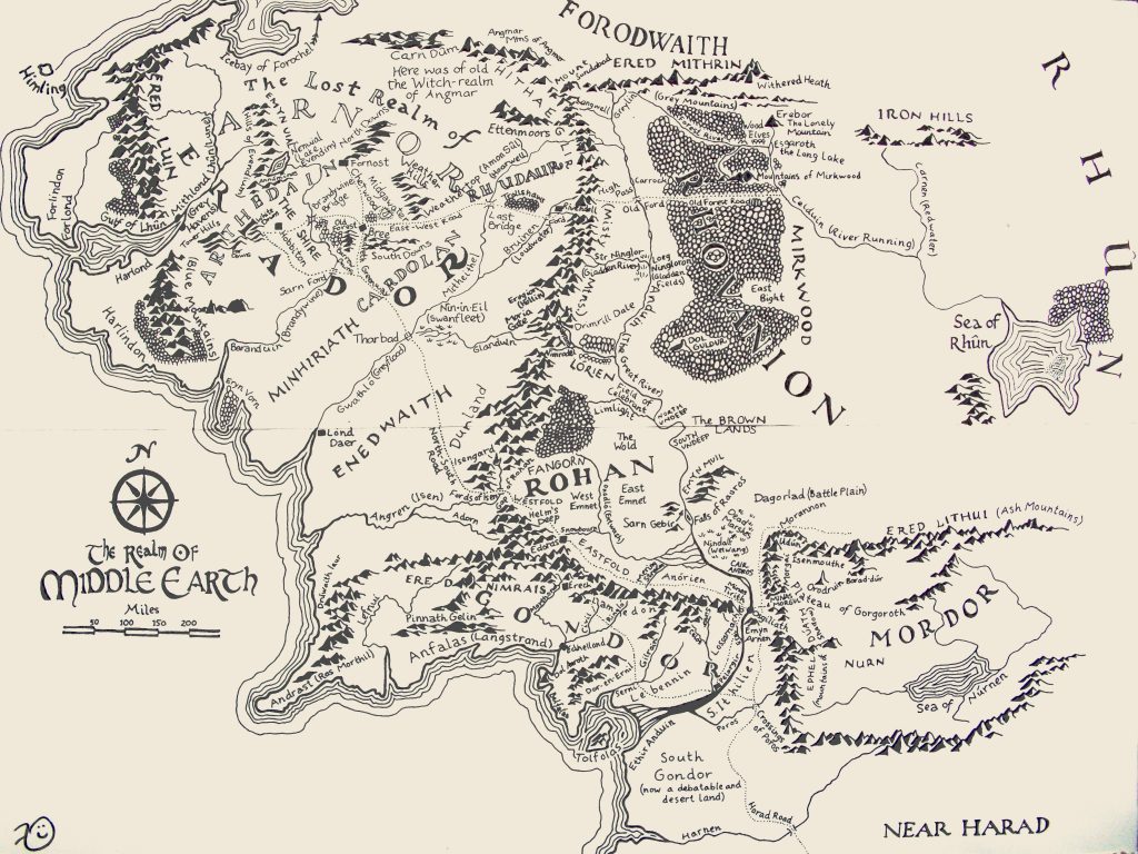 map of the middle earth